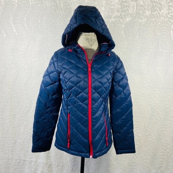 Tommy Hilfiger Stretch Fitted Packable Puffer Coat Winter snow ski Quilted - Picture 3 of 12